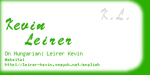 kevin leirer business card